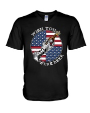 Wish You Were Beer V-Neck T-Shirt tile