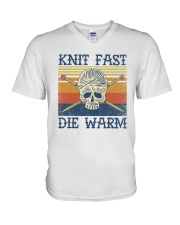 Knit fast Die warm V-Neck T-Shirt tile