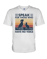 Retro vintage Speak for those Who have no voice V-Neck T-Shirt tile