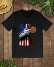 Independence Day Firefighter Flag Classic T-Shirt lifestyle-mens-crewneck-front-18