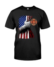 Independence Day Firefighter Flag Premium Fit Mens Tee tile