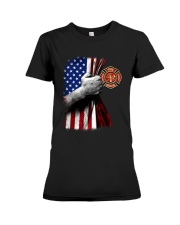 Independence Day Firefighter Flag Premium Fit Ladies Tee tile