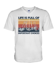 Gardening Life Is Full Of Important Choices V-Neck T-Shirt tile