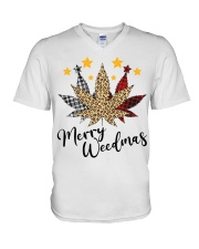 Merry weedmas V-Neck T-Shirt tile