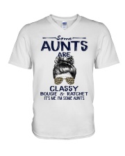 Some Aunts Are Classy Bougie Ratchet V-Neck T-Shirt tile