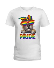 Pride LGBT Gay Be Lesbian Boxer Funny Ladies T-Shirt tile