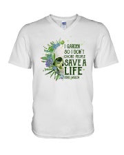 I Garden So I Don't Choke People V-Neck T-Shirt tile