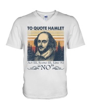 Hamlet Quote No V-Neck T-Shirt tile