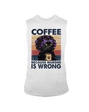 Black Cat Coffee Because Murder Is Wrong Sleeveless Tee tile