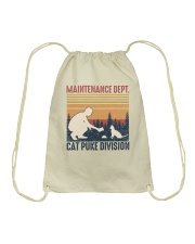 Summer Vintage Maintenance Dept Cat Puke Division Drawstring Bag tile