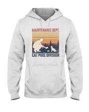 Summer Vintage Maintenance Dept Cat Puke Division Hooded Sweatshirt tile