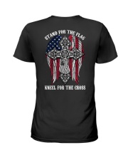 Stand For The Flag Kneel For The Cross Ladies T-Shirt tile
