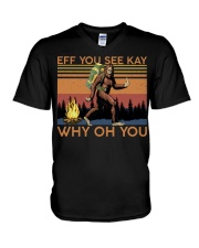 Bigfoot Eff you see kay V-Neck T-Shirt tile