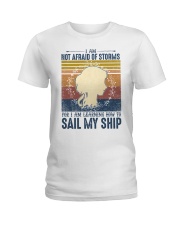 I am not afraid of storms Ladies T-Shirt tile