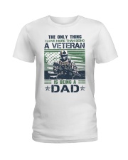 I love more than being a veteran is being a dad Ladies T-Shirt tile