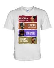 Black Girl Be Strong Be Brave Be Humble Be Badass V-Neck T-Shirt tile