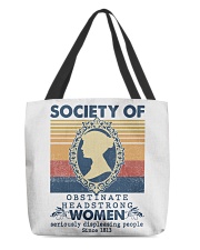 Society for Obstinate Headstrong Women All-Over Tote tile