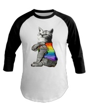 Cat Purride LGBT Lesbian Gay Pride Gift Baseball Tee tile