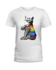 Cat Purride LGBT Lesbian Gay Pride Gift Ladies T-Shirt tile