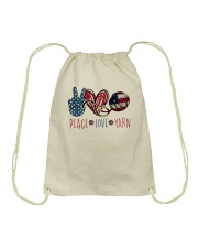 Peace Love Yarn Drawstring Bag tile