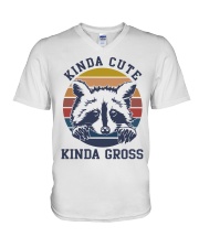 Raccoon Kinda Cute Kinda Gross V-Neck T-Shirt tile