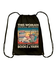 This Woman Will Never Own Enough Books and Yarn Drawstring Bag tile