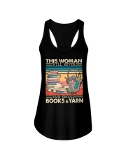 This Woman Will Never Own Enough Books and Yarn Ladies Flowy Tank tile