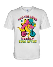 And She Lived Happily Ever After V-Neck T-Shirt tile