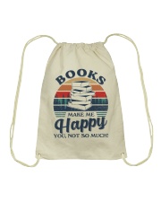 Books Make Me Happy Drawstring Bag tile