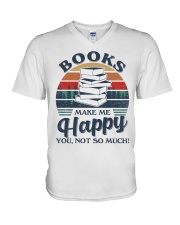 Books Make Me Happy V-Neck T-Shirt tile