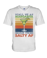 Call me a margarita cuz I'm salty AF V-Neck T-Shirt tile