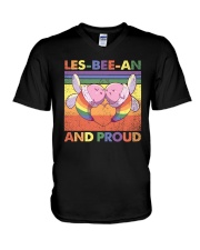 LGBTQ Pride Les Bee An And Proud V-Neck T-Shirt tile