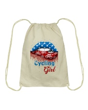 Cycling Girl American Lips Drawstring Bag tile