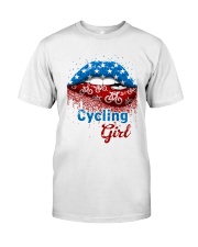 Cycling Girl American Lips Classic T-Shirt front