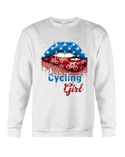 Cycling Girl American Lips Crewneck Sweatshirt tile
