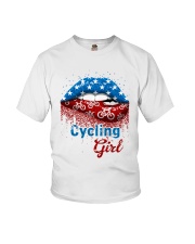 Cycling Girl American Lips Youth T-Shirt tile