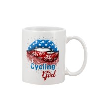 Cycling Girl American Lips Mug tile