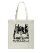 And into the books I go Tote Bag tile