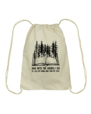 And into the books I go Drawstring Bag tile