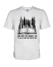 And into the books I go V-Neck T-Shirt tile