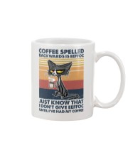 Coffee Spelled Backwards Is Eeffoc Mug front