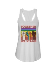 White Black LGBTQ Together We Stand Ladies Flowy Tank tile