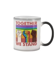 White Black LGBTQ Together We Stand Color Changing Mug tile