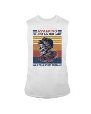 I'm just an old lady was your first mistake Sleeveless Tee tile
