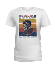 I'm just an old lady was your first mistake Ladies T-Shirt tile