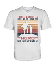 He's her Hero She's his Princess V-Neck T-Shirt tile