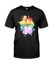 LGBT Pride Rainbow Floral Flag Flower Gift Classic T-Shirt front
