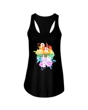 LGBT Pride Rainbow Floral Flag Flower Gift Ladies Flowy Tank tile