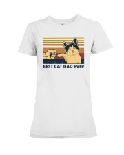 Vintage best cat dad ever Premium Fit Ladies Tee tile