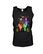 Sloth Riding Llama Lgbt Gay Lesbian Pride Unisex Tank tile
